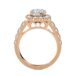 Round Lab Grown Diamond Halo Engagement Ring