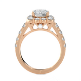 Round Lab Grown Diamond Halo Engagement Ring