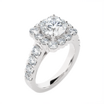 Round Lab Grown Diamond Halo Engagement Ring