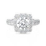 Round Lab Grown Diamond Halo Engagement Ring