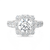 Round Lab Grown Diamond Halo Engagement Ring