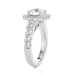 Round Lab Grown Diamond Halo Engagement Ring