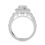Round Lab Grown Diamond Halo Engagement Ring