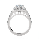 Round Lab Grown Diamond Halo Engagement Ring