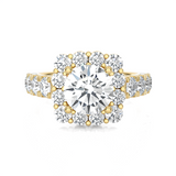 Round Lab Grown Diamond Halo Engagement Ring