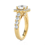 Round Lab Grown Diamond Halo Engagement Ring