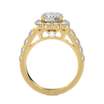 Round Lab Grown Diamond Halo Engagement Ring