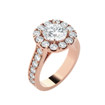 Round Lab Grown Diamond Halo Engagement Ring