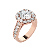 Round Lab Grown Diamond Halo Engagement Ring