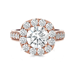 Round Lab Grown Diamond Halo Engagement Ring