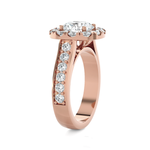 Round Lab Grown Diamond Halo Engagement Ring