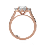 Round Lab Grown Diamond Halo Engagement Ring