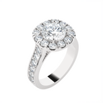 Round Lab Grown Diamond Halo Engagement Ring
