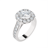 Round Lab Grown Diamond Halo Engagement Ring