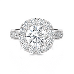 Round Lab Grown Diamond Halo Engagement Ring