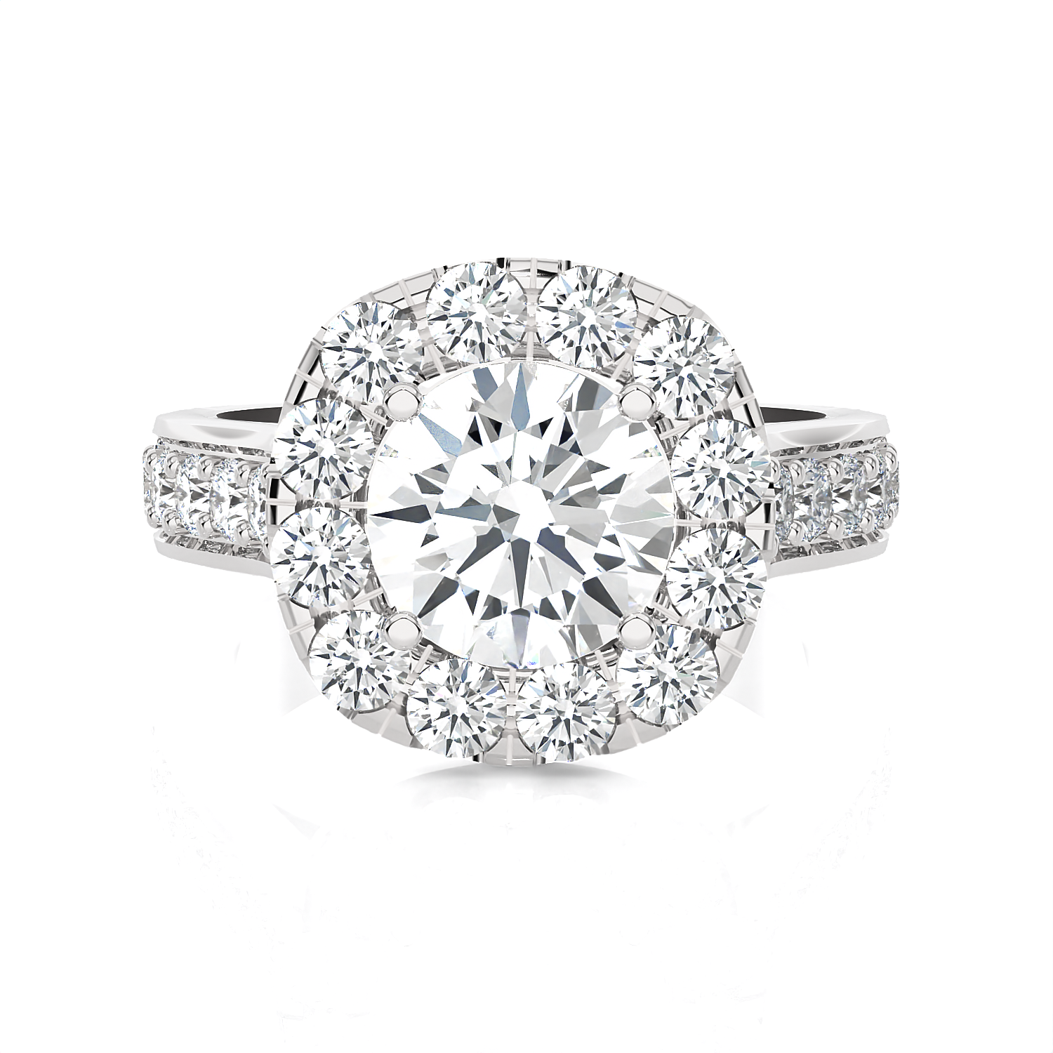 Round Lab Grown Diamond Halo Engagement Ring