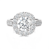 Round Lab Grown Diamond Halo Engagement Ring