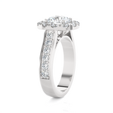 Round Lab Grown Diamond Halo Engagement Ring