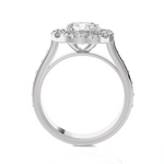 Round Lab Grown Diamond Halo Engagement Ring