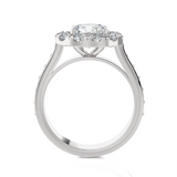 Round Lab Grown Diamond Halo Engagement Ring
