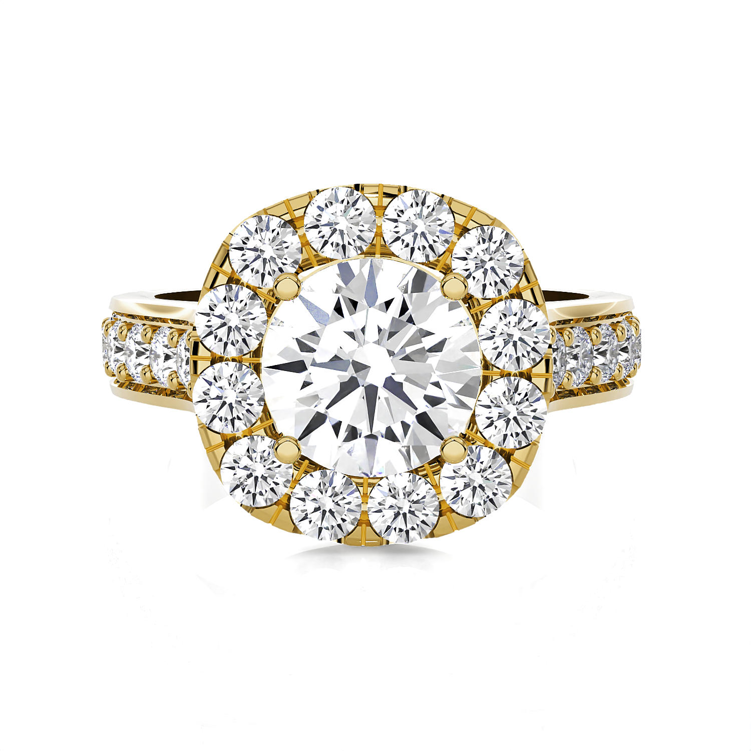 Round Lab Grown Diamond Halo Engagement Ring