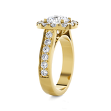 Round Lab Grown Diamond Halo Engagement Ring