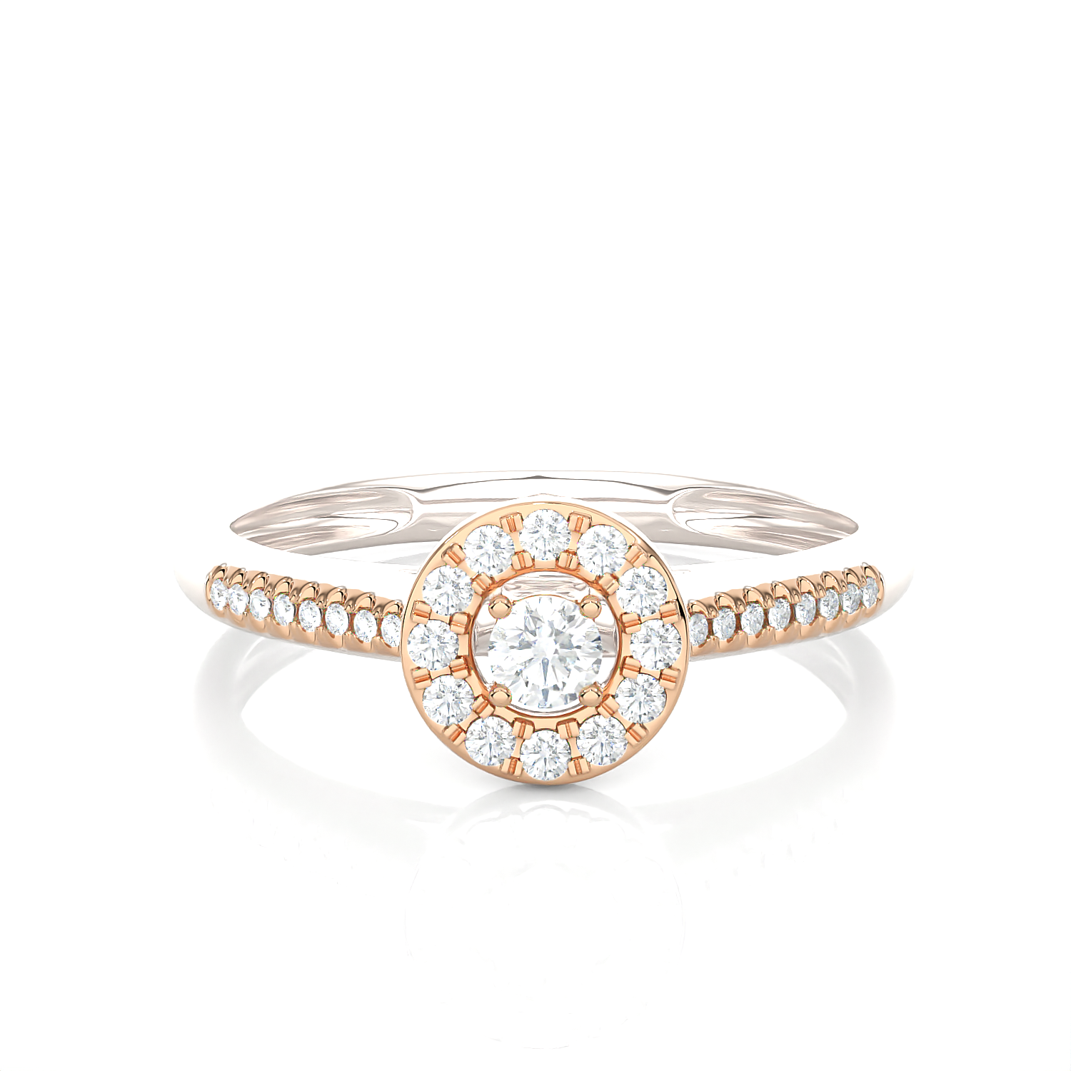 1/3 ctw Round Lab Grown Diamond Halo Engagement Ring