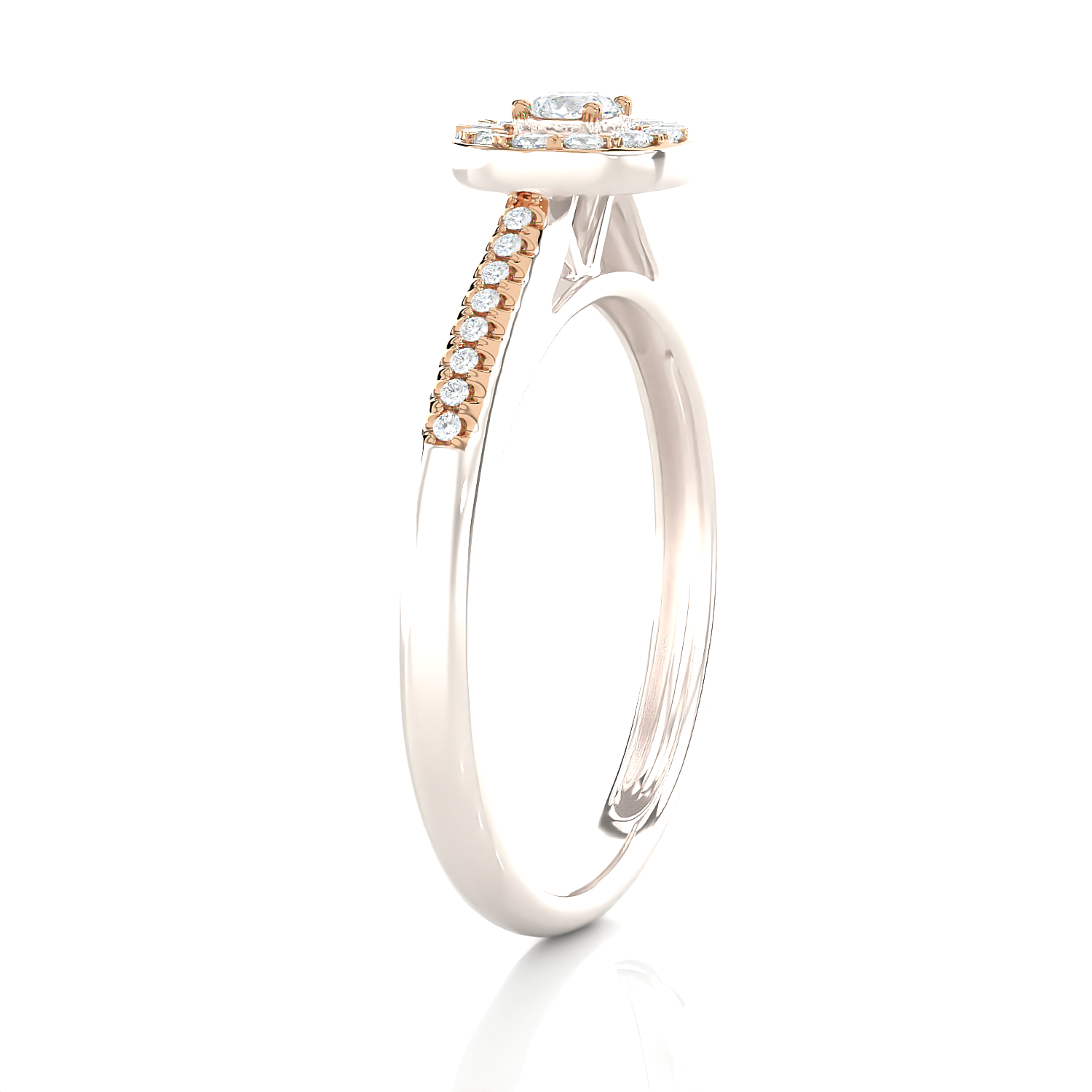 1/3 ctw Round Lab Grown Diamond Halo Engagement Ring