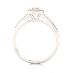 1/3 ctw Round Lab Grown Diamond Halo Engagement Ring