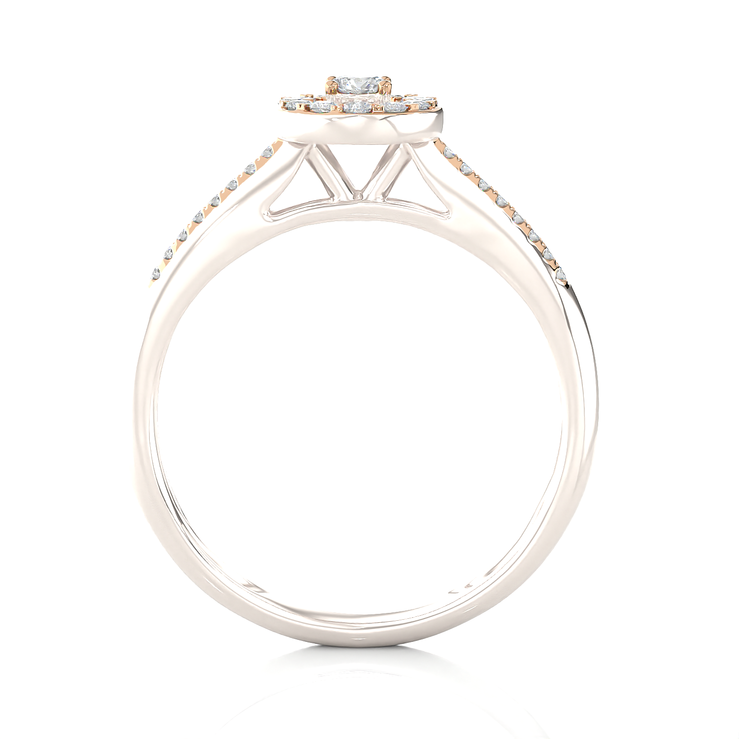 1/3 ctw Round Lab Grown Diamond Halo Engagement Ring