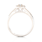 1/3 ctw Round Lab Grown Diamond Halo Engagement Ring