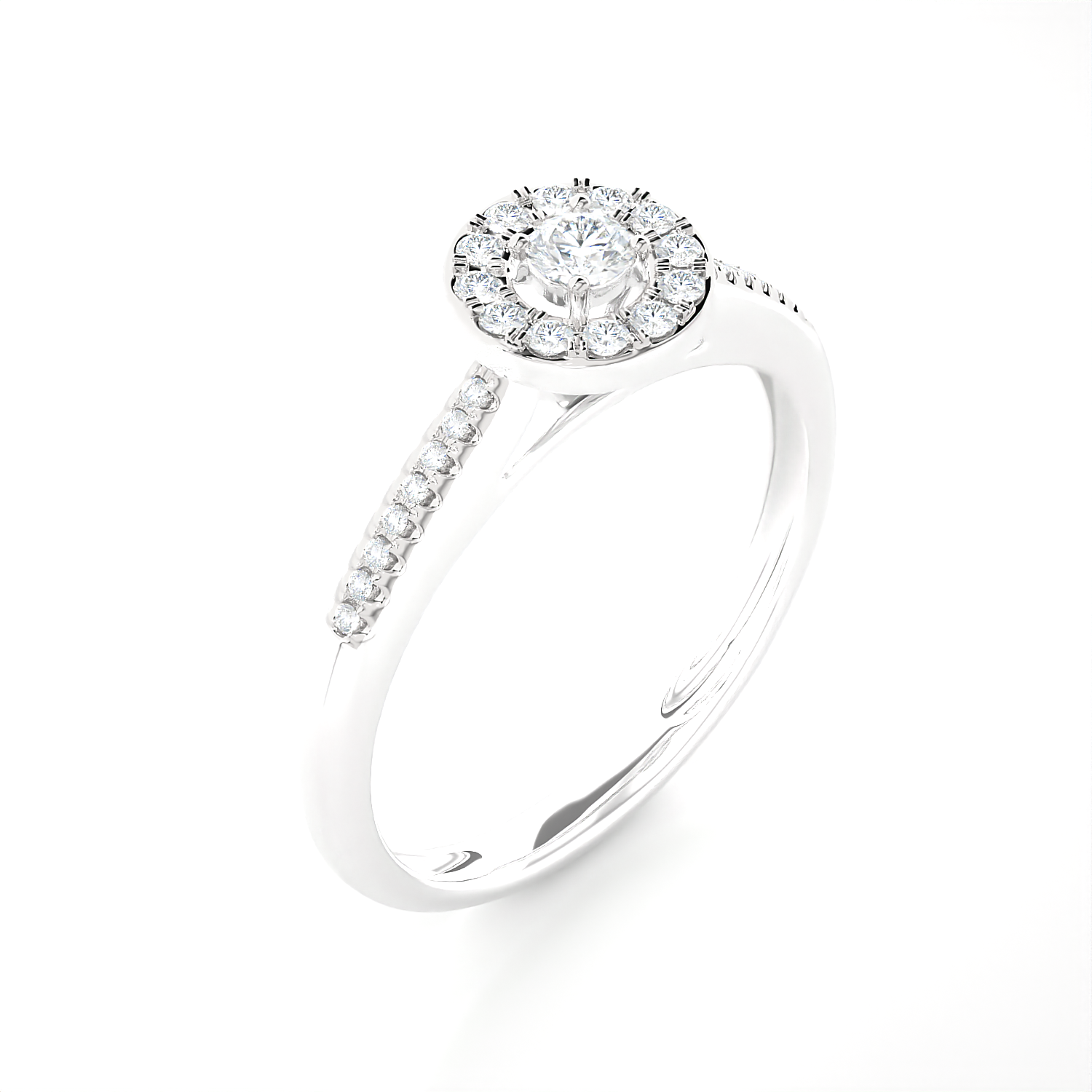 1/3 ctw Round Lab Grown Diamond Halo Engagement Ring