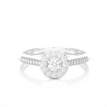 1/3 ctw Round Lab Grown Diamond Halo Engagement Ring