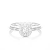 1/3 ctw Round Lab Grown Diamond Halo Engagement Ring
