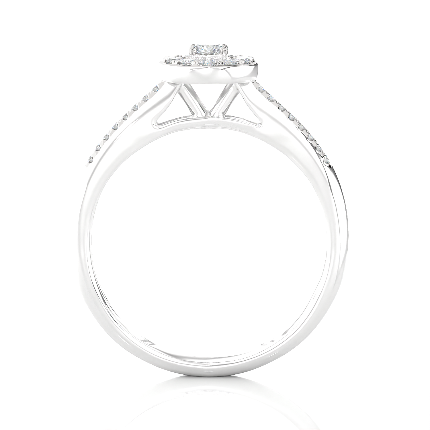 1/3 ctw Round Lab Grown Diamond Halo Engagement Ring