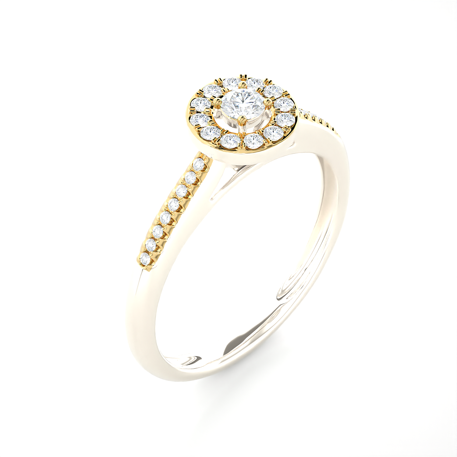 1/3 ctw Round Lab Grown Diamond Halo Engagement Ring