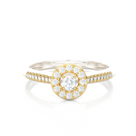 1/3 ctw Round Lab Grown Diamond Halo Engagement Ring