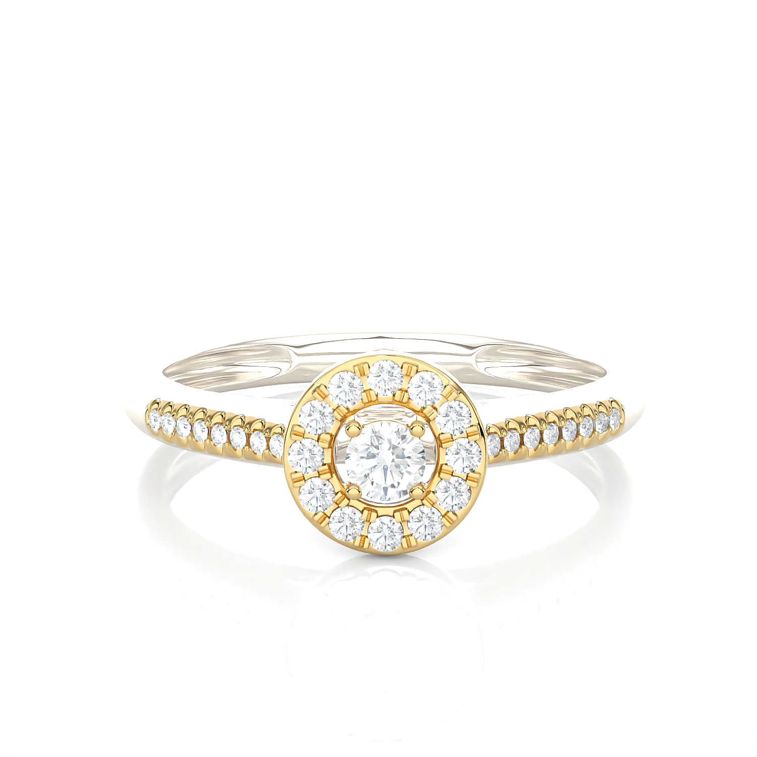 1/3 ctw Round Lab Grown Diamond Halo Engagement Ring