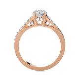 Round Lab Grown Diamond Side Stone Engagement Ring