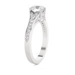 Round Lab Grown Diamond Side Stone Engagement Ring