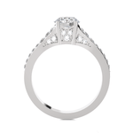 Round Lab Grown Diamond Side Stone Engagement Ring