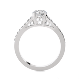 Round Lab Grown Diamond Side Stone Engagement Ring