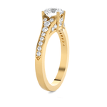 Round Lab Grown Diamond Side Stone Engagement Ring