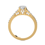Round Lab Grown Diamond Side Stone Engagement Ring