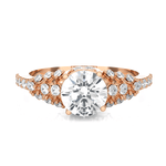 Round Lab Grown Diamond Side Stone Engagement Ring