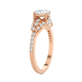 Round Lab Grown Diamond Side Stone Engagement Ring