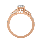 Round Lab Grown Diamond Side Stone Engagement Ring