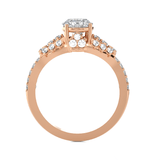 Round Lab Grown Diamond Side Stone Engagement Ring
