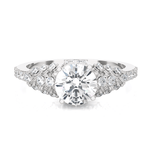 Round Lab Grown Diamond Side Stone Engagement Ring