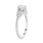 Round Lab Grown Diamond Side Stone Engagement Ring